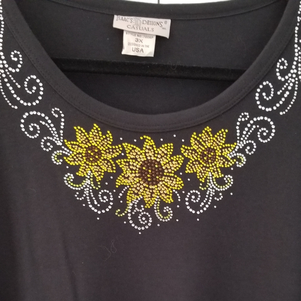 Crystal embellished black tee